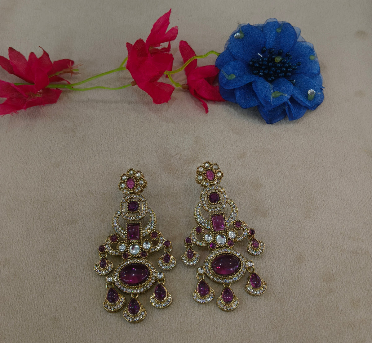 Antique Kundan Bollywood Charan Earrings