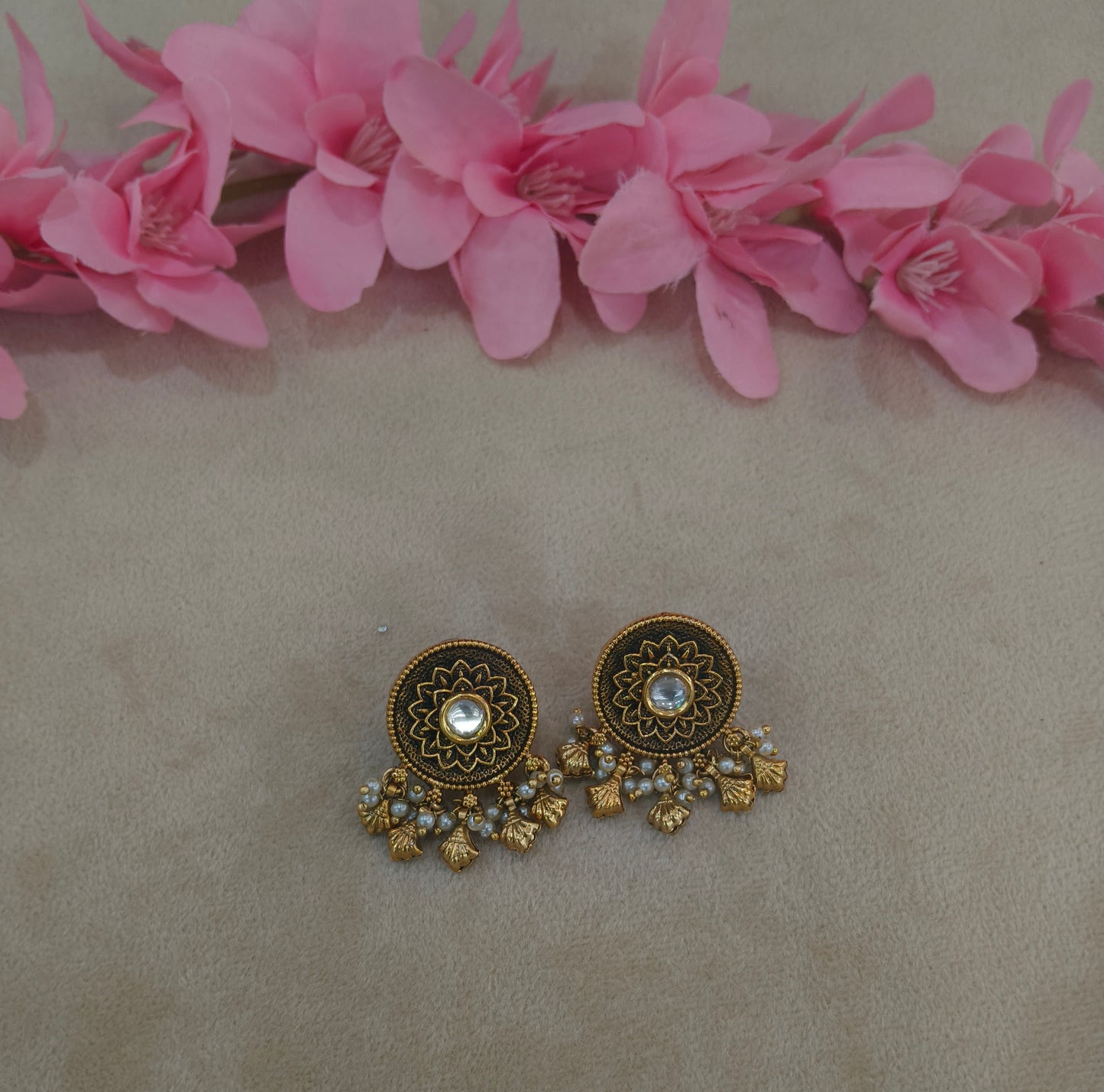Gold Polki Yaad Earrings