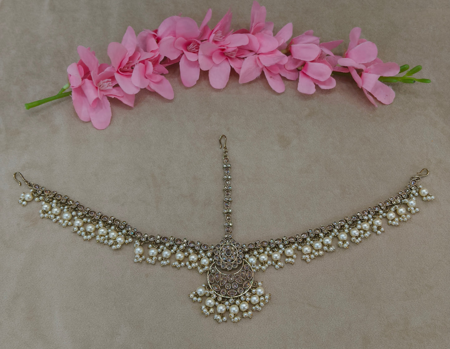 Antique Gold Sheesh Phool Headpiece Matha Patti
