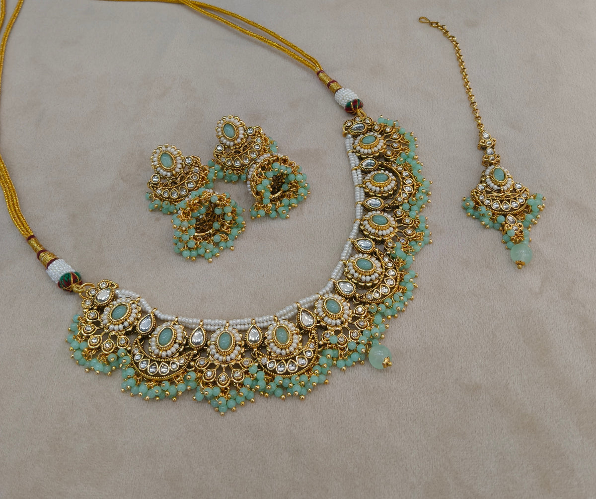 Mint Kundan necklace Zina jewellery sets