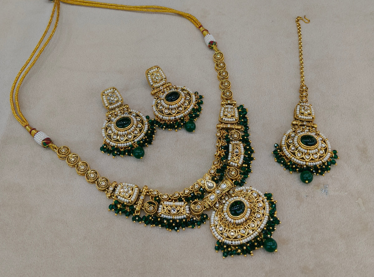 Green Kundan necklace Alani jewellery sets