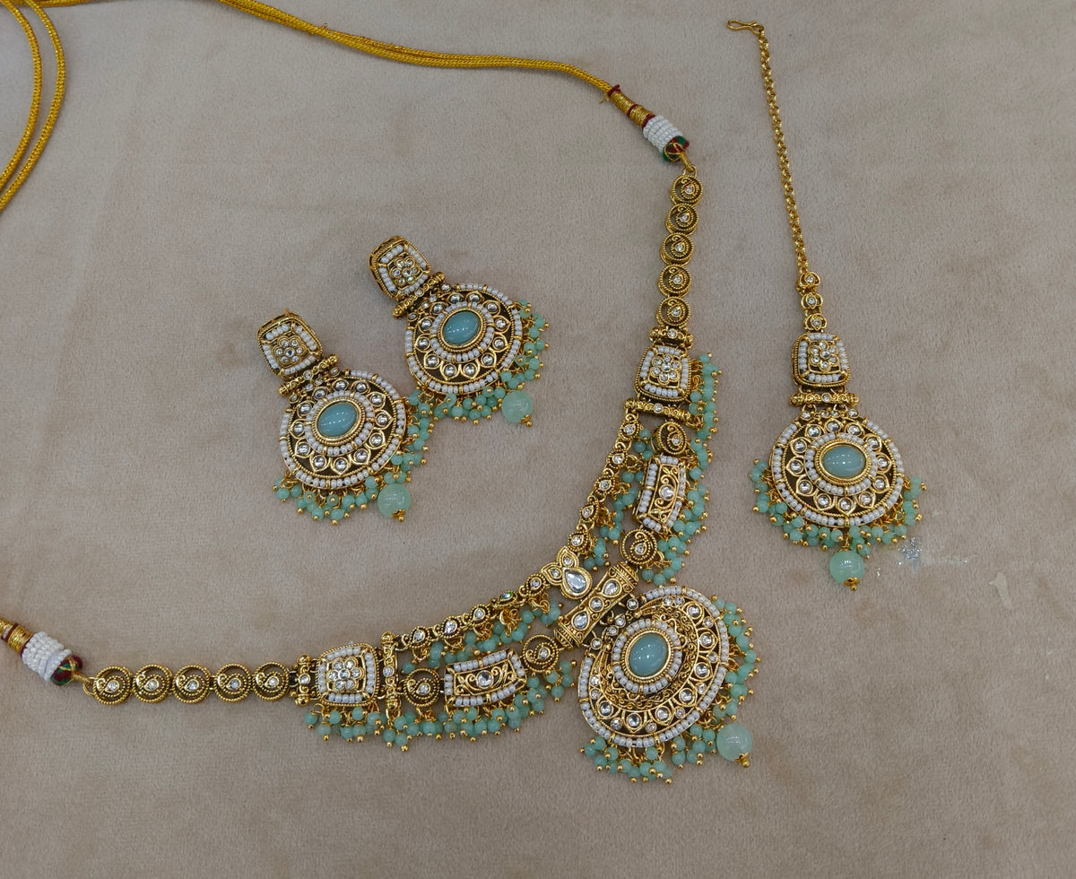 Mint Kundan necklace Alani jewellery sets