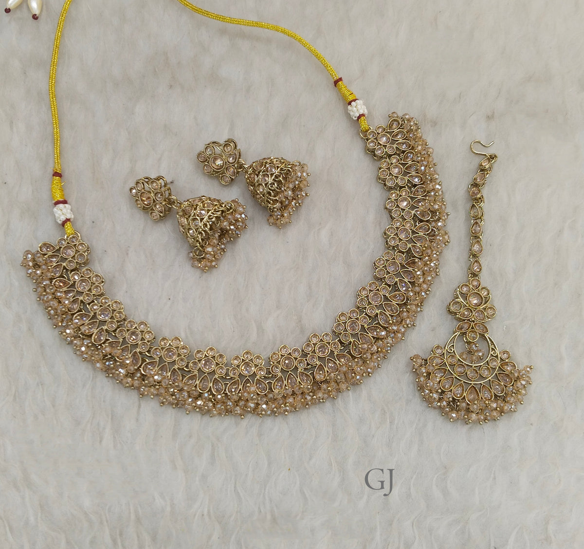 Antique Crystals Indian jewelry ekta sets