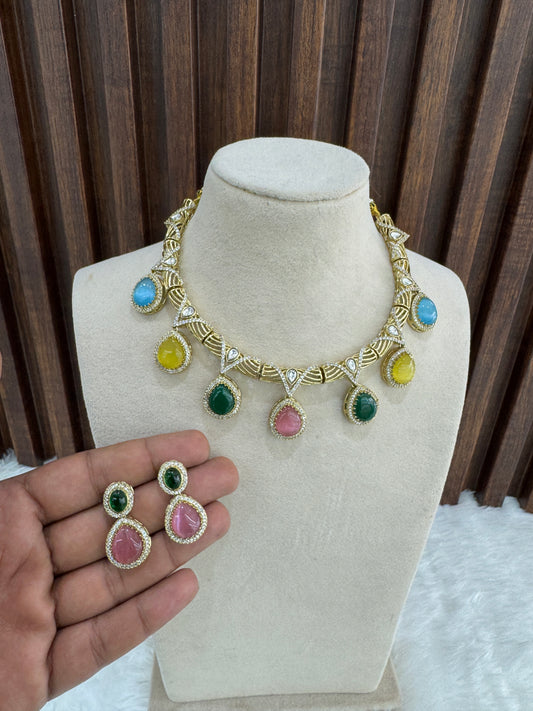Multi color Necklace Jewellery Emma Set