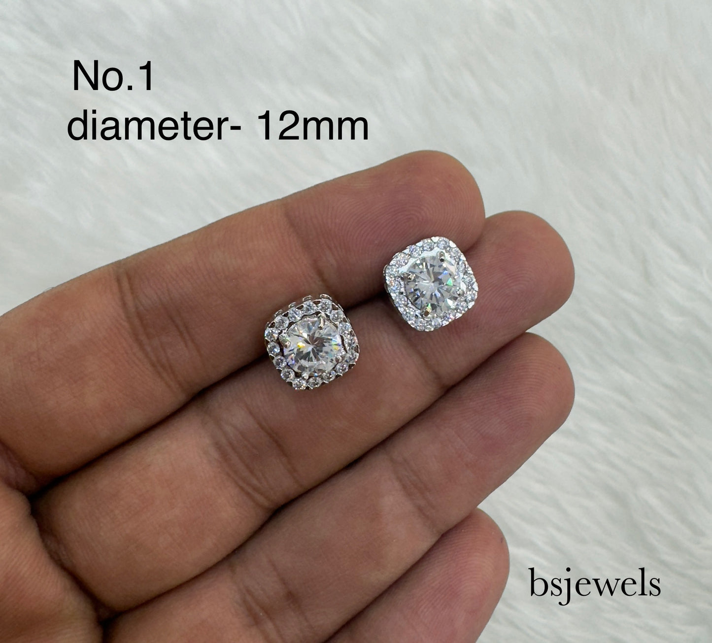 CZ Stone Stud Earrings