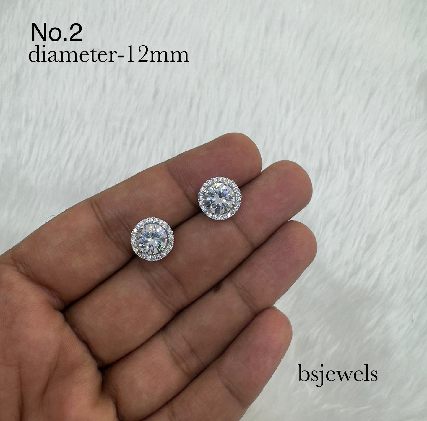 CZ Stone Stud Earrings
