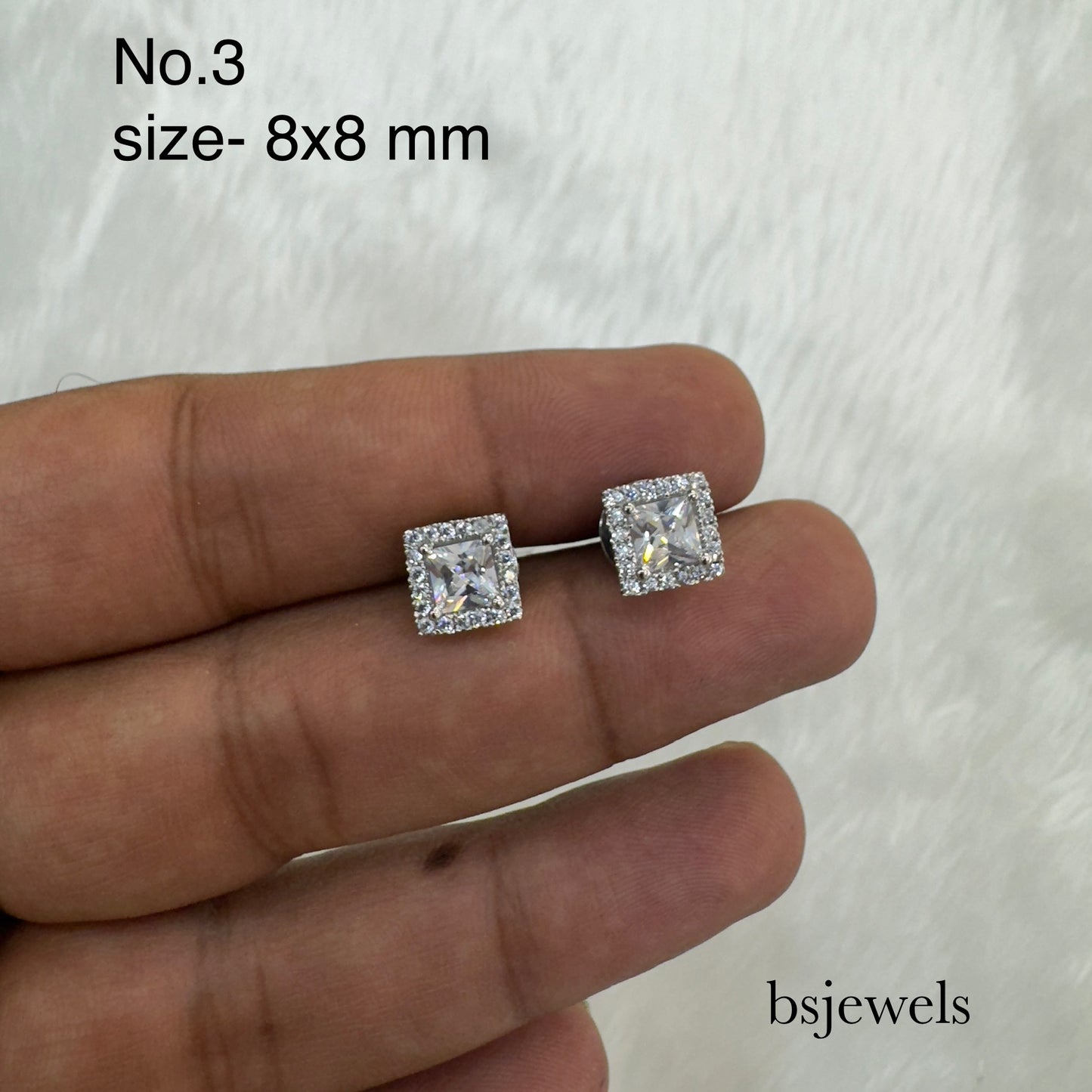 CZ Stone Stud Earrings