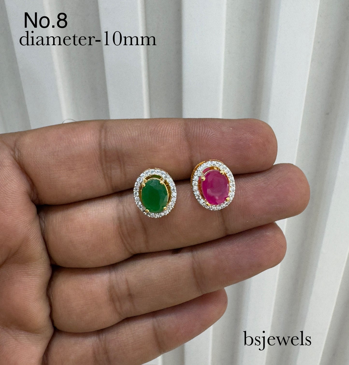 CZ Stone Stud Earrings