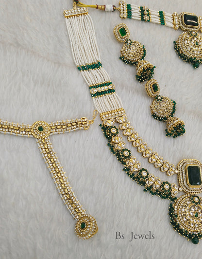 Green Bridal Kundan Jewellery Set