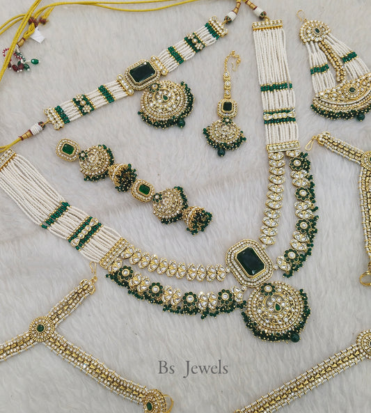 Green Bridal Kundan Jewellery Set
