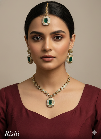 Baby Pink Necklace Jewellery Rishi Set