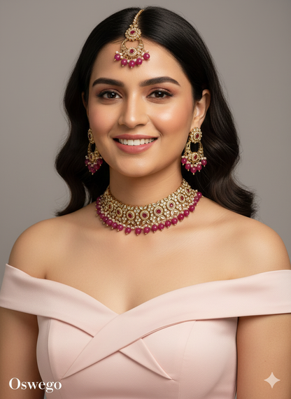 Ruby Choker Jewellery Oswego Set