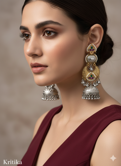 Brass Jhumka Bollywood Kritika Earrings