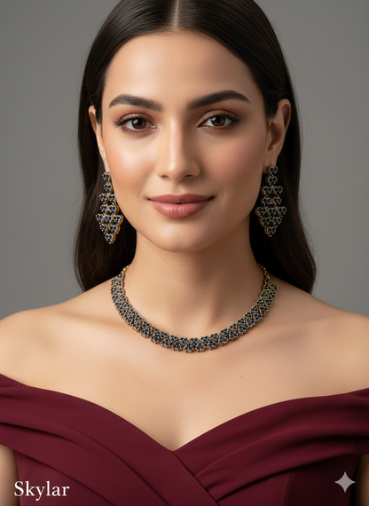 Antique American Diamond Ad Skylar Necklace Sets