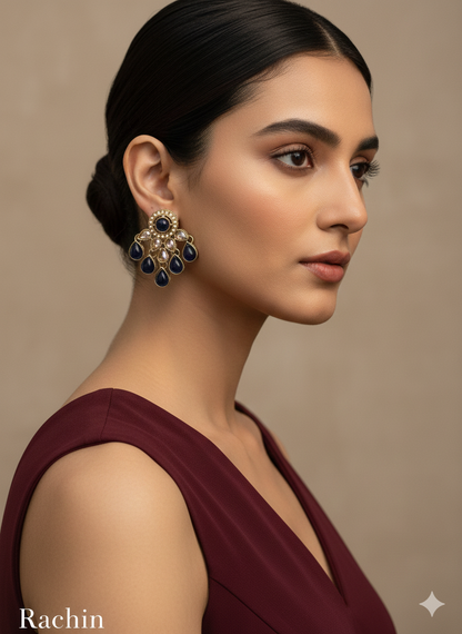 Black Antique Gold Bollywood Rachin Earrings