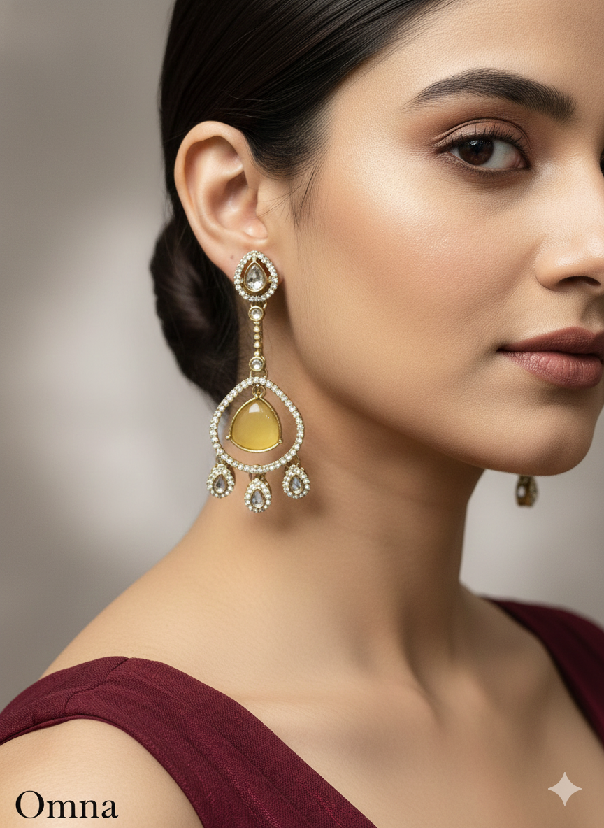 Black Antique Gold Omna Earrings Set