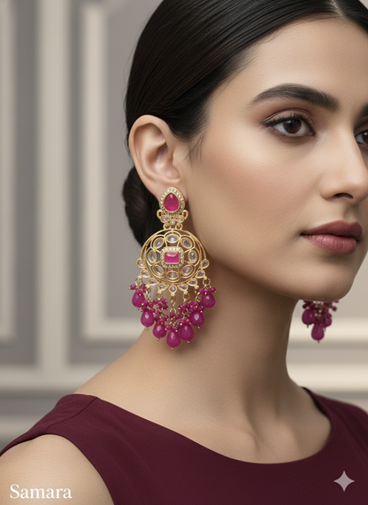 Lavender Samara Bollywood Earrings