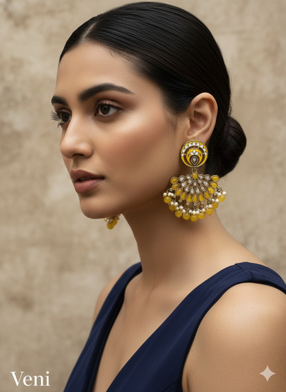 Rama Green Veni Bollywood Earrings