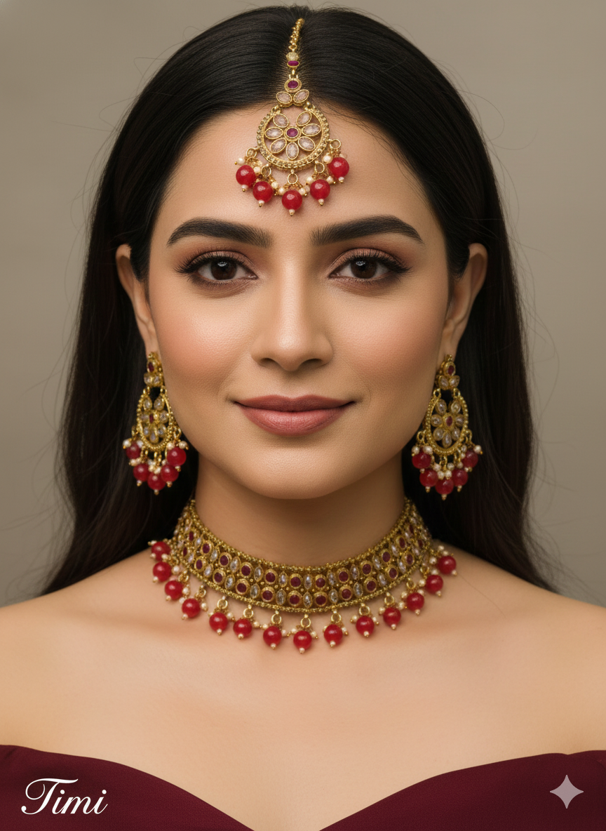 Green Choker Jewellery Timi Set