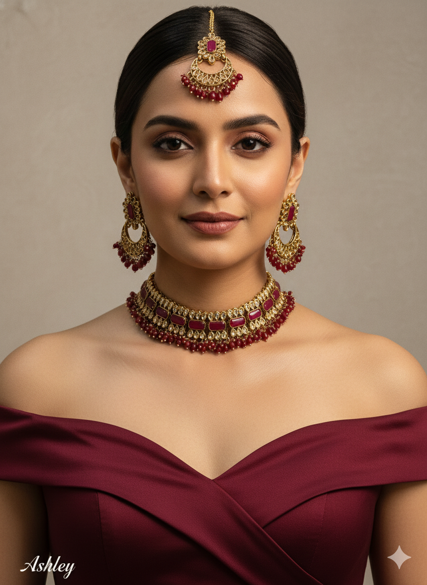 Peach Choker Jewellery Ashley Set