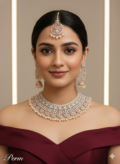 Sky Blue Necklace Jewellery Perm Set