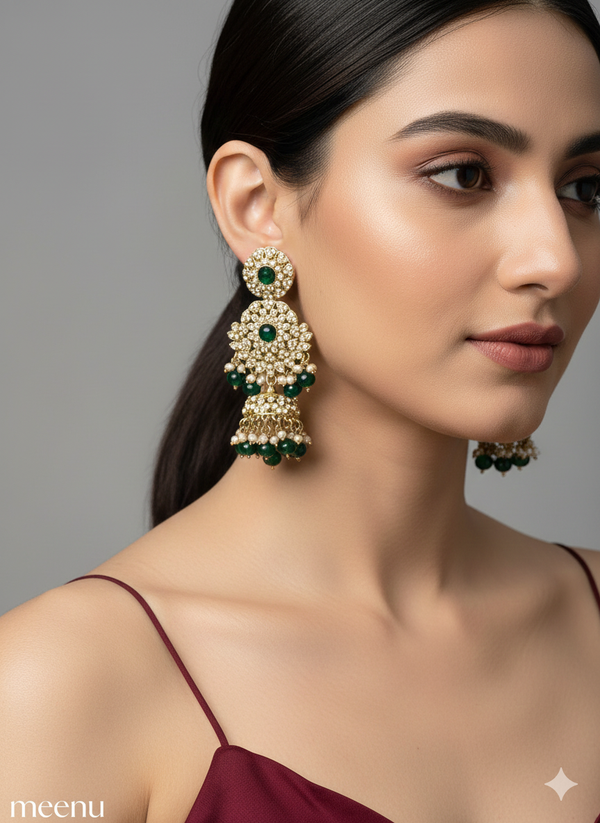 Silver White Necklace Jewellery Meenu Set