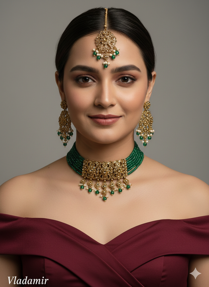 Green Choker Jewellery Vladimir Set