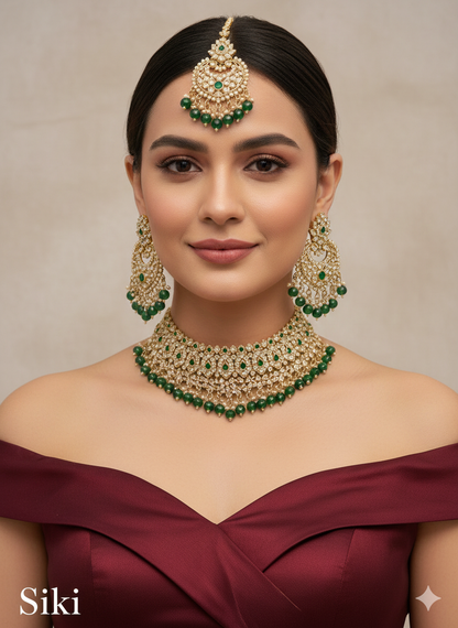 Rose Gold Choker Jewellery Siki Set
