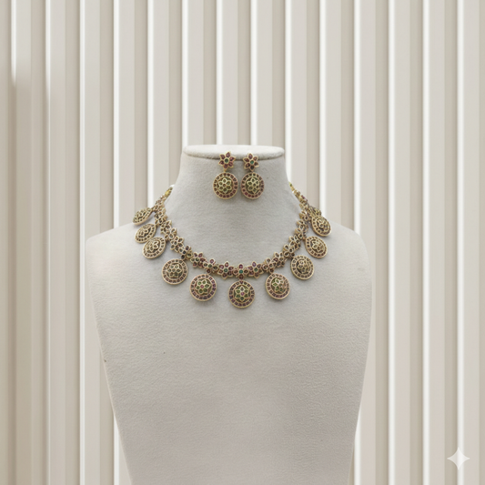 Gold Polki Necklace Jewellery Mintin Sets