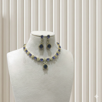 Antique Purple American Diamond Ad Necklace Jasika Sets