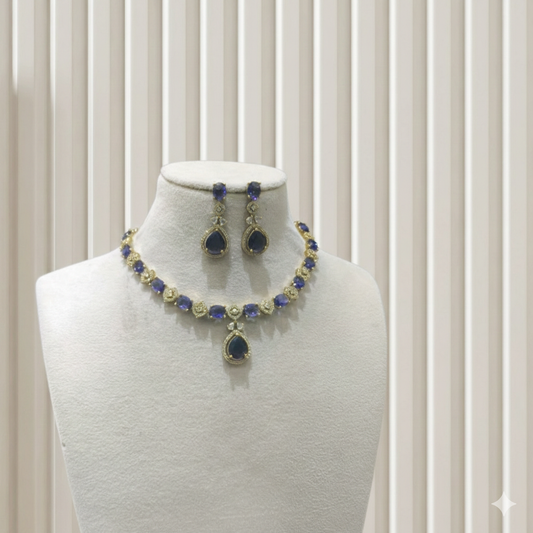 Antique Purple American Diamond Ad Necklace Jasika Sets