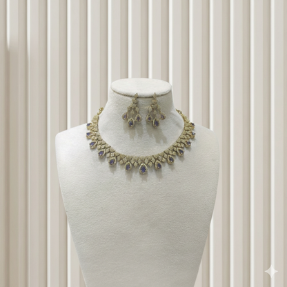 Antique Purple American Diamond Ad Necklace Devin Sets