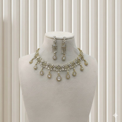 Antique American Diamond Ad Necklace Rewa Sets