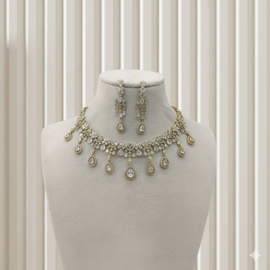 Antique American Diamond Ad Necklace Rewa Sets