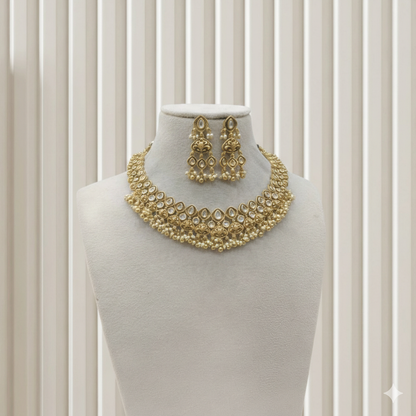 Gold Polki Necklace Jewellery Mintin Sets