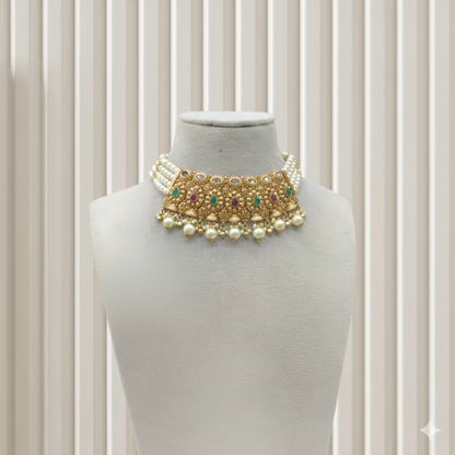 Gold Polki Necklace Jewellery Mintin Sets