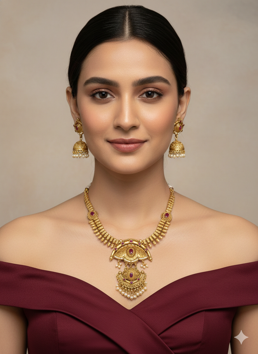 Gold Polki Necklace Jewellery Amiri Sets