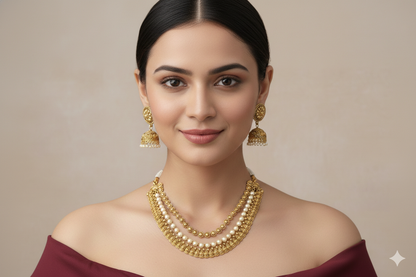 Gold Polki Necklace Jewellery Amiri Sets