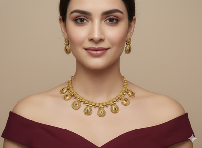 Gold Polki Necklace Jewellery Amiri Sets