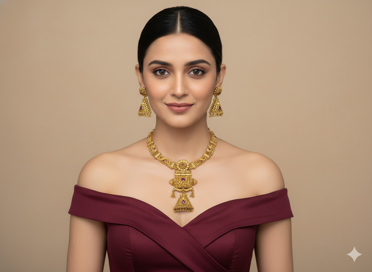 Gold Polki Necklace Jewellery Amiri Sets
