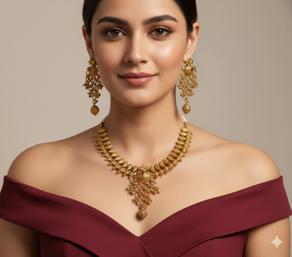Gold Polki Necklace Jewellery Amiri Sets