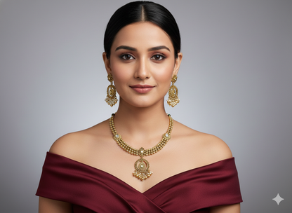 Gold Polki Necklace Jewellery Amiri Sets