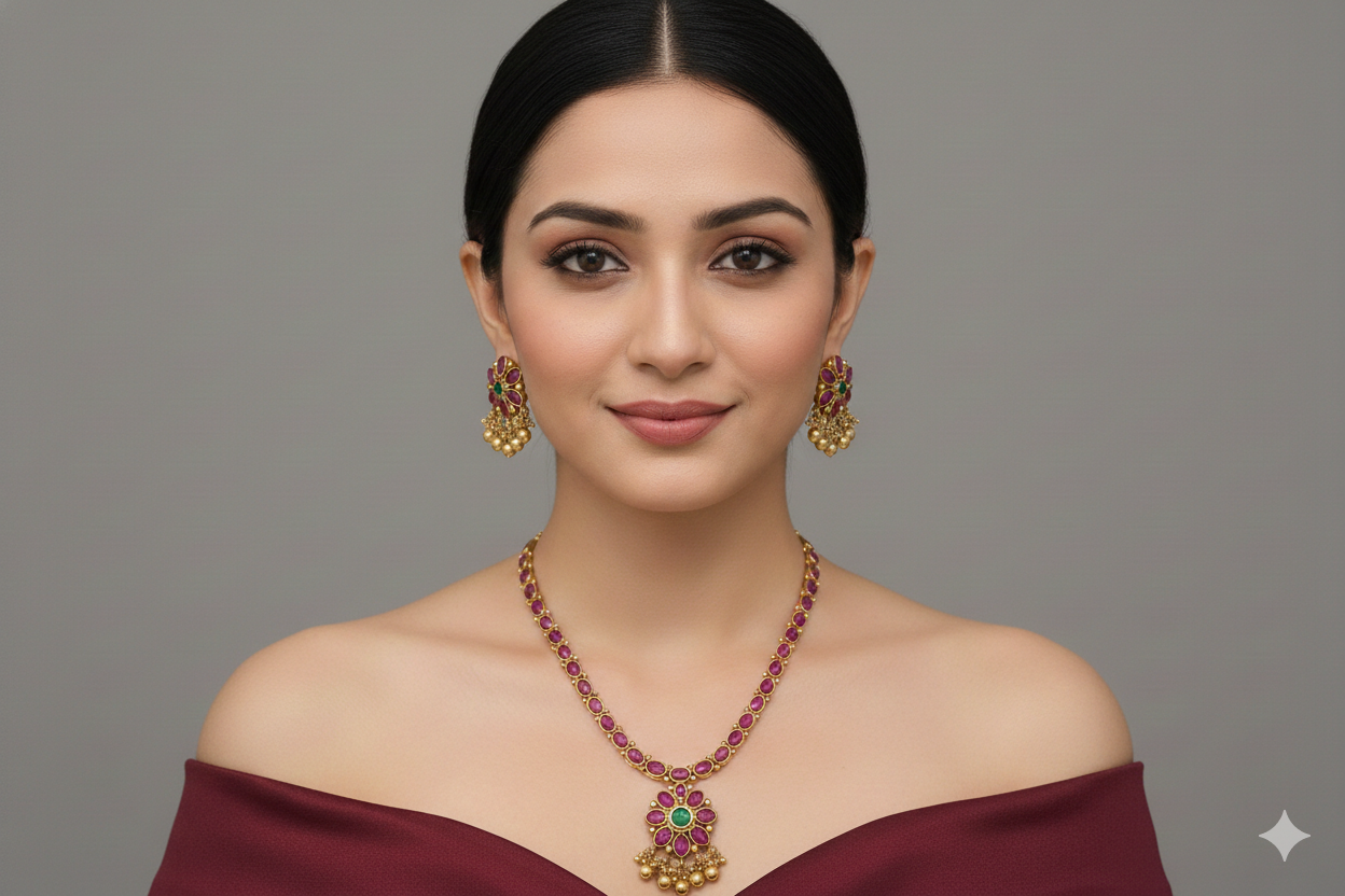 Gold Polki Necklace Jewellery Amiri Sets