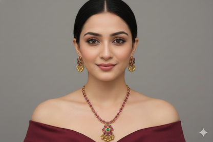Gold Polki Necklace Jewellery Amiri Sets
