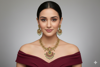 Gold Polki Necklace Jewellery Amiri Sets