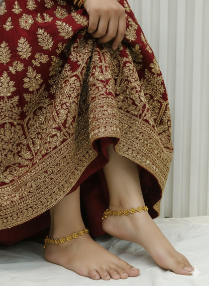 Gold Anklets Jhanjar Payal Jewellery  Set