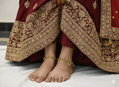 Gold Anklets Jhanjar Payal Jewellery  Set