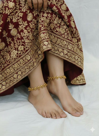 Gold Anklets Jhanjar Payal Jewellery  Set