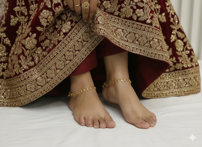 Gold Anklets Jhanjar Payal Jewellery  Set