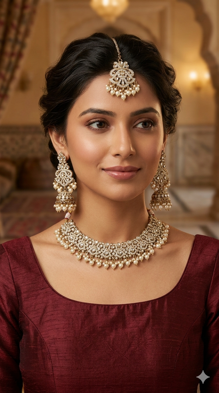 Antique Gold Necklace Anvi sets